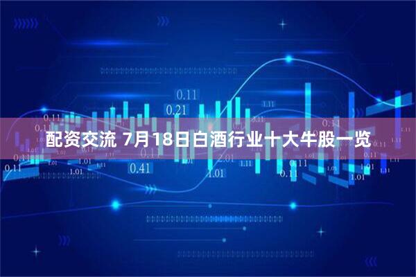 配资交流 7月18日白酒行业十大牛股一览